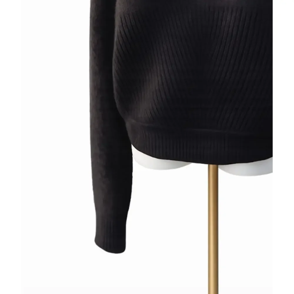 Rebecca Minkoff Priscilla Two Texture Merino Wool / Alpaca Mock Neck Sweater L
